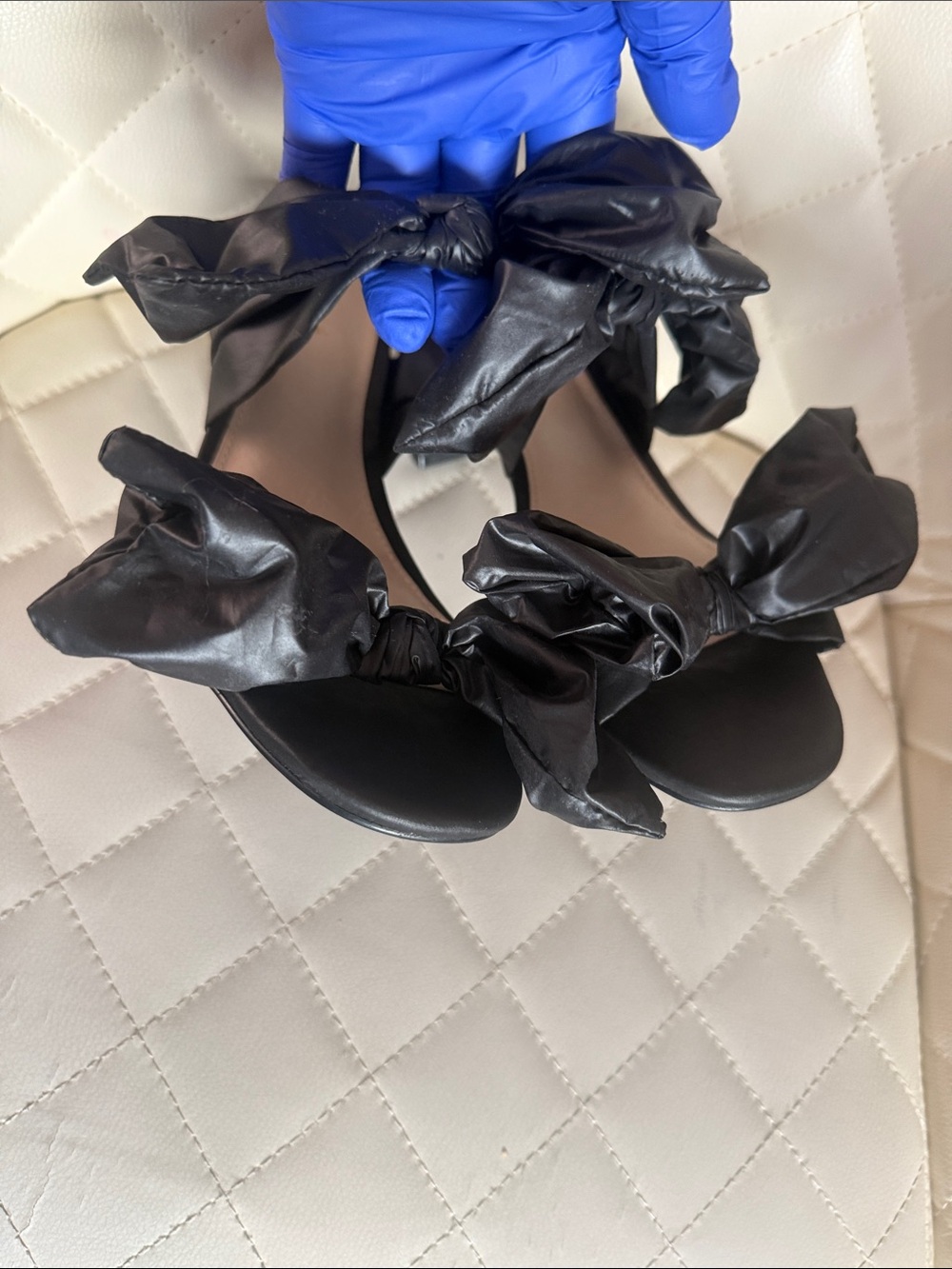 CECELIA NEW YORK Black Satin Bow Slide Mules - Picture 2 of 11